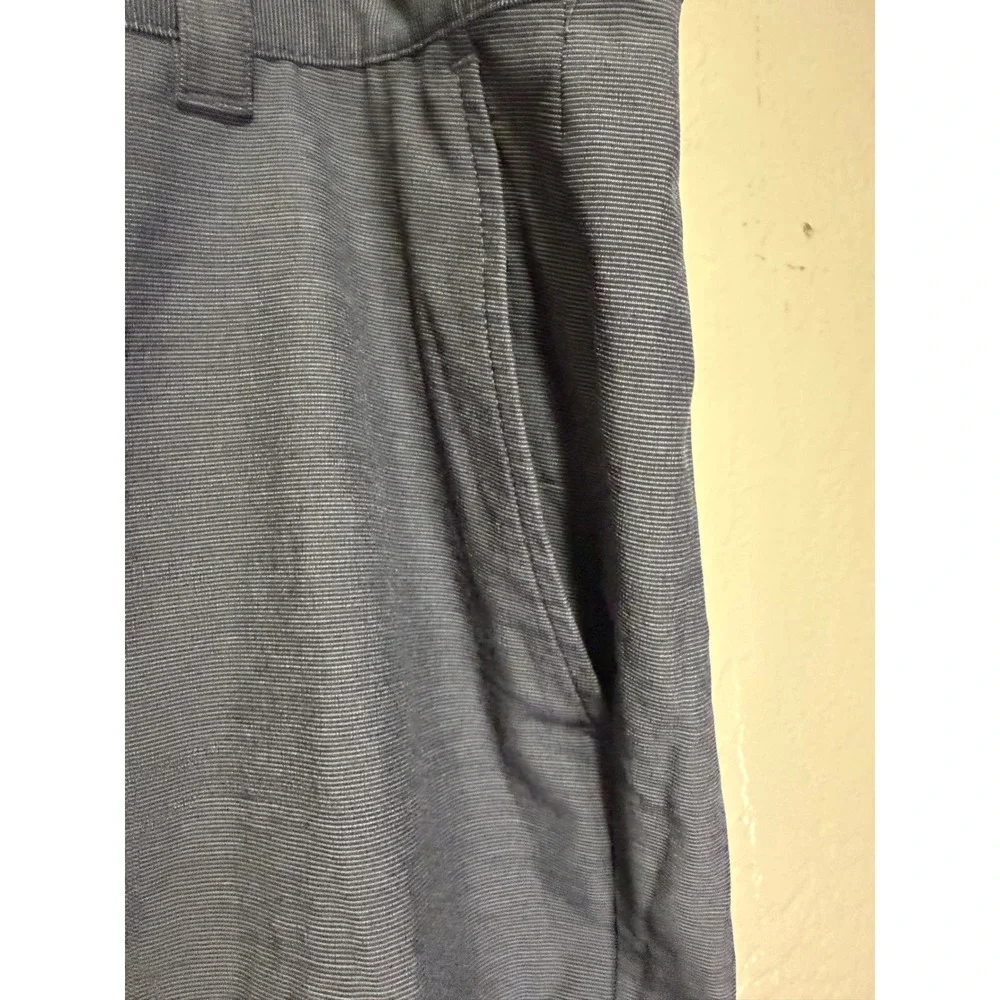 Banana Republic Core Temp Mens Shorts Charcoal Gray Micro Stripe Elastic Back 37
